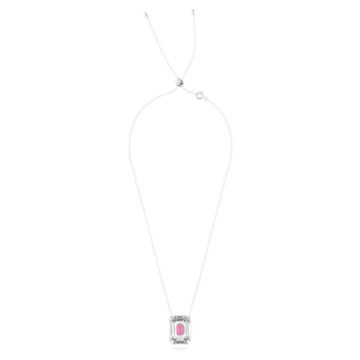 Chroma necklace, Octagon cut, Pink, Rhodium plated - Swarovski, 5608647