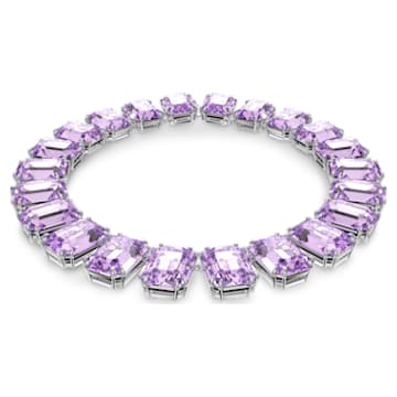 Millenia necklace, Oversized crystals, Octagon cut, Purple, Rhodium plated - Swarovski, 5609701