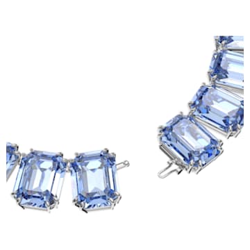 Millenia 项链, 超大仿水晶, 八角形切割, 蓝色, 镀铑 - Swarovski, 5609703
