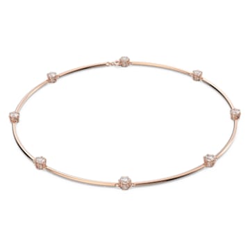 Constella necklace, Round cut, White, Rose gold-tone plated - Swarovski, 5609710