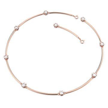 Constella 项链, 圆形切割, 白色, 镀玫瑰金色调 - Swarovski, 5609710