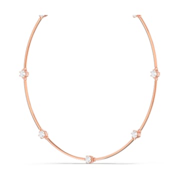 Constella necklace, Round cut, White, Rose gold-tone plated - Swarovski, 5609710