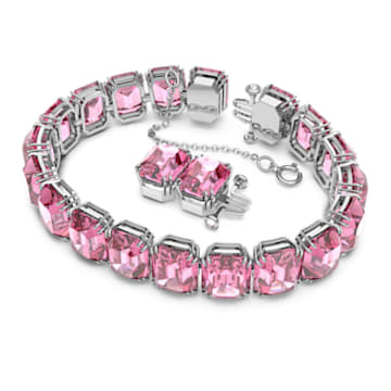 Millenia bracelet, Octagon cut, Pink, Rhodium plated - Swarovski, 5610363