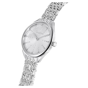 Attract watch, Swiss Made, Pavé, Metal bracelet, Silver tone, Stainless steel - Swarovski, 5610490