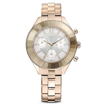 Octea Lux Sport watch, Swiss Made, Metal bracelet, Gold tone, Champagne gold-tone finish - Swarovski, 5610517