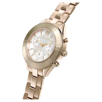Octea Lux Sport watch, Swiss Made, Metal bracelet, Gold tone, Champagne gold-tone finish - Swarovski, 5610517