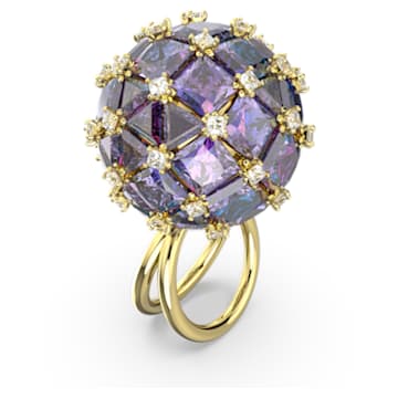 Curiosa cocktail ring, Mixed cuts, Blue, Gold-tone plated - Swarovski, 5610817