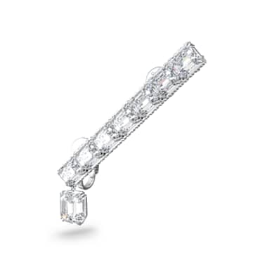 Millenia ear cuff, Single, Octagon cut, White, Rhodium plated - Swarovski, 5612670