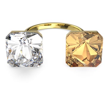 Ortyx open ring, Pyramid cut, Yellow, Gold-tone plated - Swarovski, 5613678
