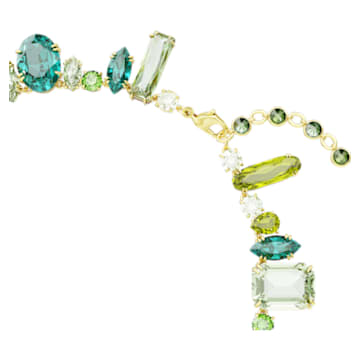 Gema necklace, Mixed cuts, Green, Gold-tone plated - Swarovski, 5613735