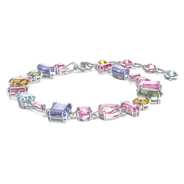 Gema bracelet, Mixed cuts, Multicolored, Rhodium plated - Swarovski, 5613739
