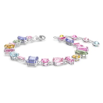 Gema bracelet, Mixed cuts, Multicolored, Rhodium plated - Swarovski, 5613739