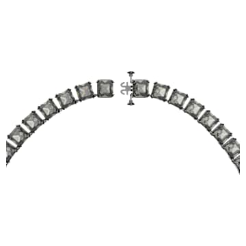 Millenia necklace, Square cut, Long, Gray, Ruthenium plated - Swarovski, 5613900