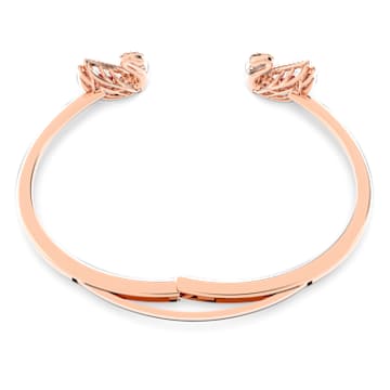 Dancing Swan bangle, Swan, Red, Rose gold-tone plated - Swarovski, 5614121