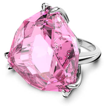 Millenia cocktail ring, Trilliant cut, Pink, Rhodium plated - Swarovski, 5614922