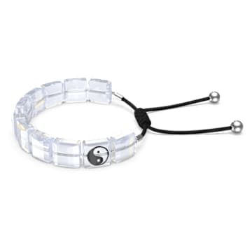 Letra 手链, 阴阳, 白色, 镀铑 - Swarovski, 5614979
