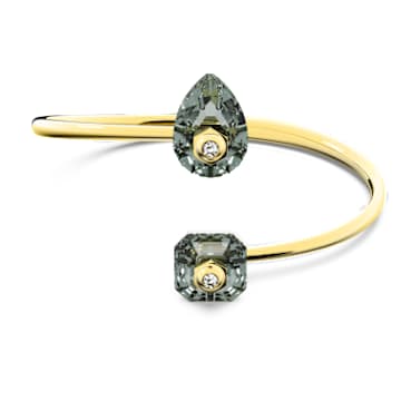 Numina bangle, Mixed cuts, Gray, Gold-tone plated - Swarovski, 5615528