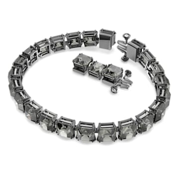 Millenia bracelet, Square cut, Small, Gray, Ruthenium plated - Swarovski, 5615656