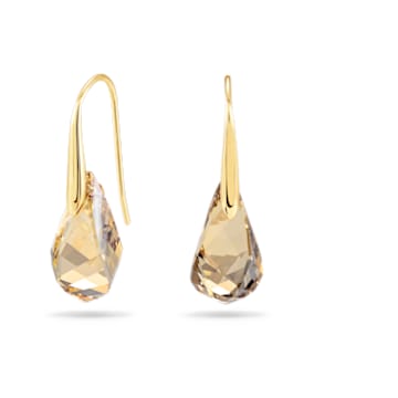 Energic drop earrings, Brown, Gold-tone plated - Swarovski, 5616263