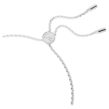Hollow bracelet, Interlocking loop, White, Rhodium plated - Swarovski, 5616478