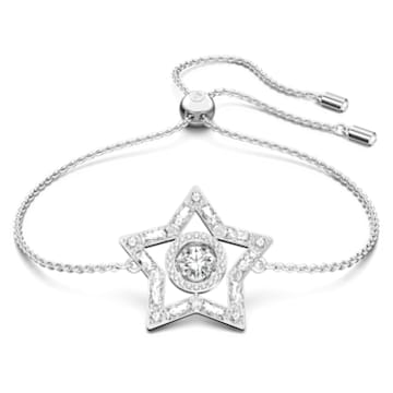 Stella 手链, 混合切割, 星星, 白色, 镀铑 - Swarovski, 5617881