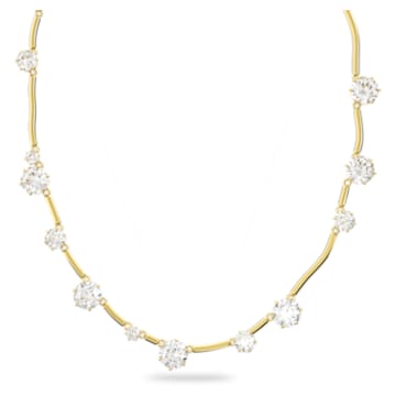 Constella 项链, 混合式圆形切割, 白色, 镀金色调 - Swarovski, 5618033