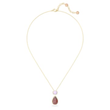 Orbita necklace, Drop cut, Small, Multicolored, Gold-tone plated - Swarovski, 5619786