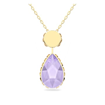 Orbita necklace, Drop cut, Small, Multicolored, Gold-tone plated - Swarovski, 5619786