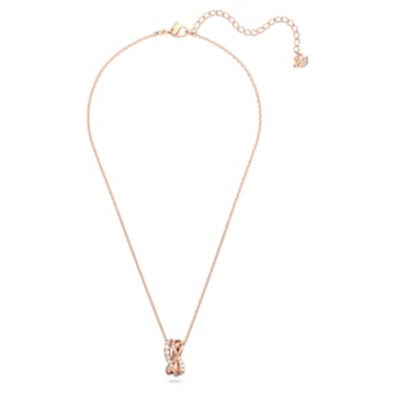 Twist necklace, White, Rose gold-tone plated - Swarovski, 5620549