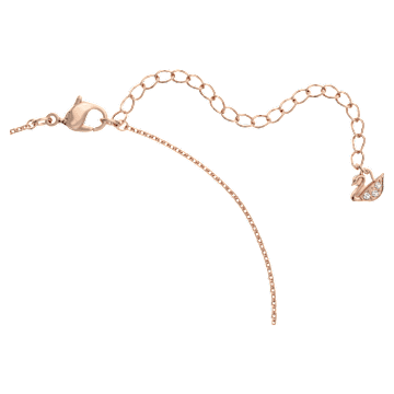 Twist necklace, White, Rose gold-tone plated - Swarovski, 5620549