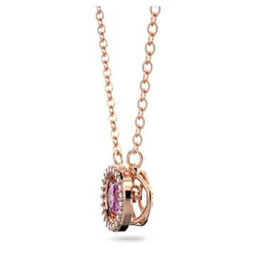 Swarovski Sparkling Dance 链坠, 圆形切割, 大码, 紫色, 镀玫瑰金色调 - Swarovski, 5620551