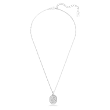 Signum pendant, Swan, Long, White, Rhodium plated - Swarovski, 5621098