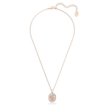 Signum pendant, Swan, White, Rose gold-tone plated - Swarovski, 5621106