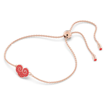 Gratia set, Red, Rose gold-tone plated - Swarovski, 5622089