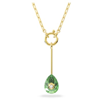 Numina Y pendant, Green, Gold-tone plated - Swarovski, 5622098