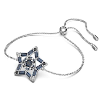Stella 手链, 星星, 蓝色, 镀铑 - Swarovski, 5622155