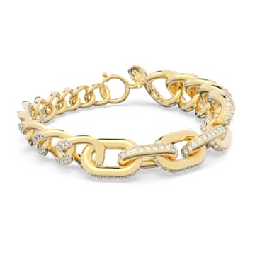 Dextera 手链, 密镶, 白色, 镀金色调 - Swarovski, 5622221