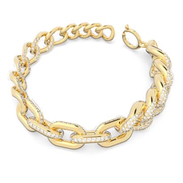 Dextera 手链, 密镶, 白色, 镀金色调 - Swarovski, 5622221