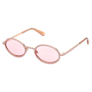Sunglasses, Oval shape, Pavé, Pink - Swarovski, 5625297