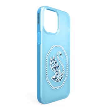 Smartphone case, Swan, iPhone® 13 Pro Max, Blue - Swarovski, 5625624