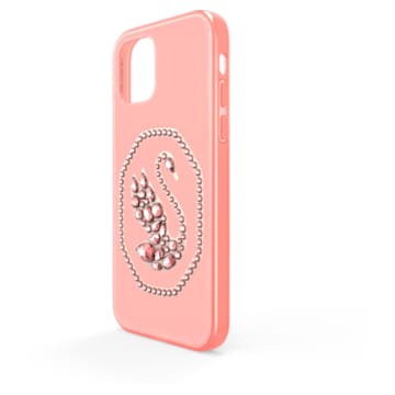 Smartphone case, Swan, iPhone® 12/12 Pro, Pale pink - Swarovski, 5625641