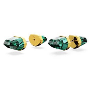 Lucent stud earrings, Green, Gold-tone plated - Swarovski, 5626604