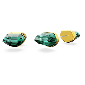 Lucent stud earrings, Green, Gold-tone plated - Swarovski, 5626604