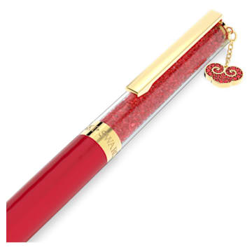 Gratia ballpoint pen, Ruyi symbol, Red, Red lacquered, Gold-tone plated - Swarovski, 5627449
