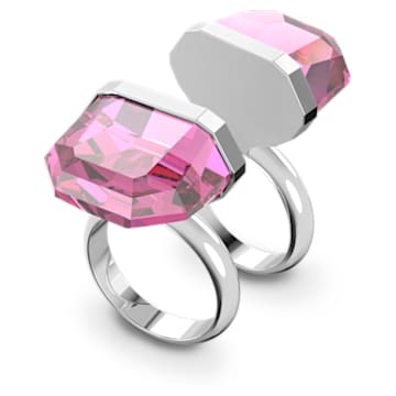 Lucent ring, Magnetic closure, Pink, Rhodium plated - Swarovski, 5628502