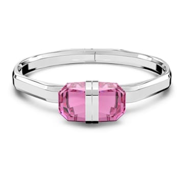 Lucent bangle, Magnetic closure, Pink, Stainless steel - Swarovski, 5629227