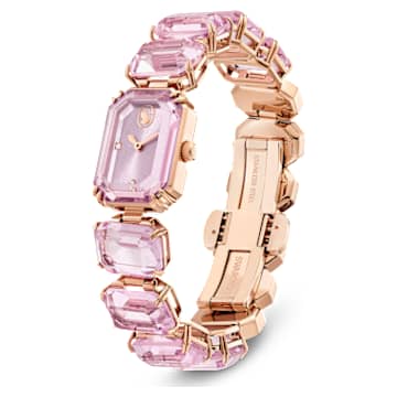 Watch, Octagon cut bracelet, Pink, Rose gold-tone finish - Swarovski, 5630837