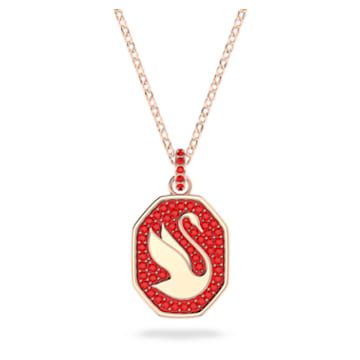 Signum pendant, Swan, Red, Rose gold-tone plated - Swarovski, 5631675