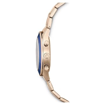Octea Lux Sport watch, Swiss Made, Metal bracelet, Blue, Champagne gold-tone finish - Swarovski, 5632481
