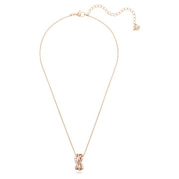 Twist 项链, 白色, 镀玫瑰金色调 - Swarovski, 5633860